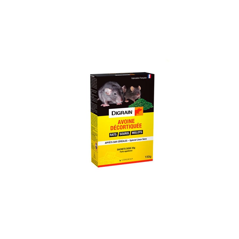 Souricide Digrain Avoine decortiqués 150grs - Appâts Anti souris